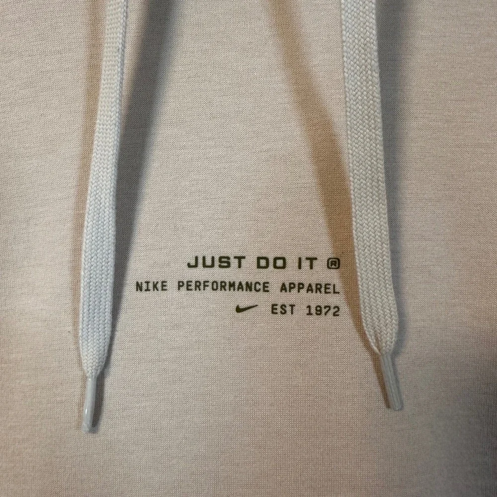 Nike Hoodie Mens Medium Beige Green Dri-FIT Just Do It Performance Pullover